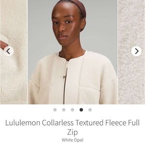 Lululemon Collarless Textured Fleece Full Zip